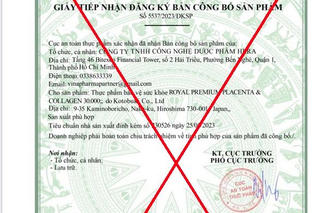 Cục An toàn thực phẩm cảnh báo người dân không mua và sử dụng sản phẩm Royal Premium Placenta & Collagen 30.000 