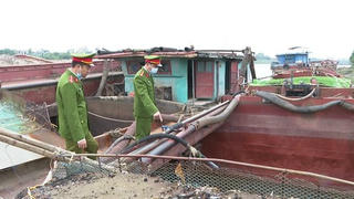 Thái Bình: khởi tố các đối tượng khai thác cát trái phép trên sông Trà Lý