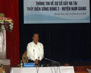 Thông tin chính thức về sự cố vỡ Hầm dẫn dòng thủy điện tại Quảng Nam