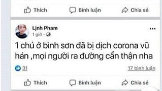 Quảng Ngãi: Xử lý 1 người tung tin thất thiệt về dịch bệnh virus corona