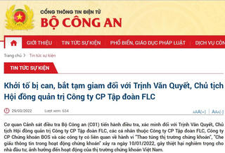Khởi tố, bắt giam ông Trịnh Văn Quyết về tội thao túng thị trường chứng khoán