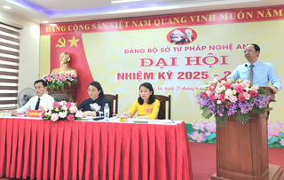 Đảng bộ Sở Tư pháp Nghệ An nhiệm kỳ 2025 – 2030: “Đoàn kết, dân chủ, đổi mới, phát triển”