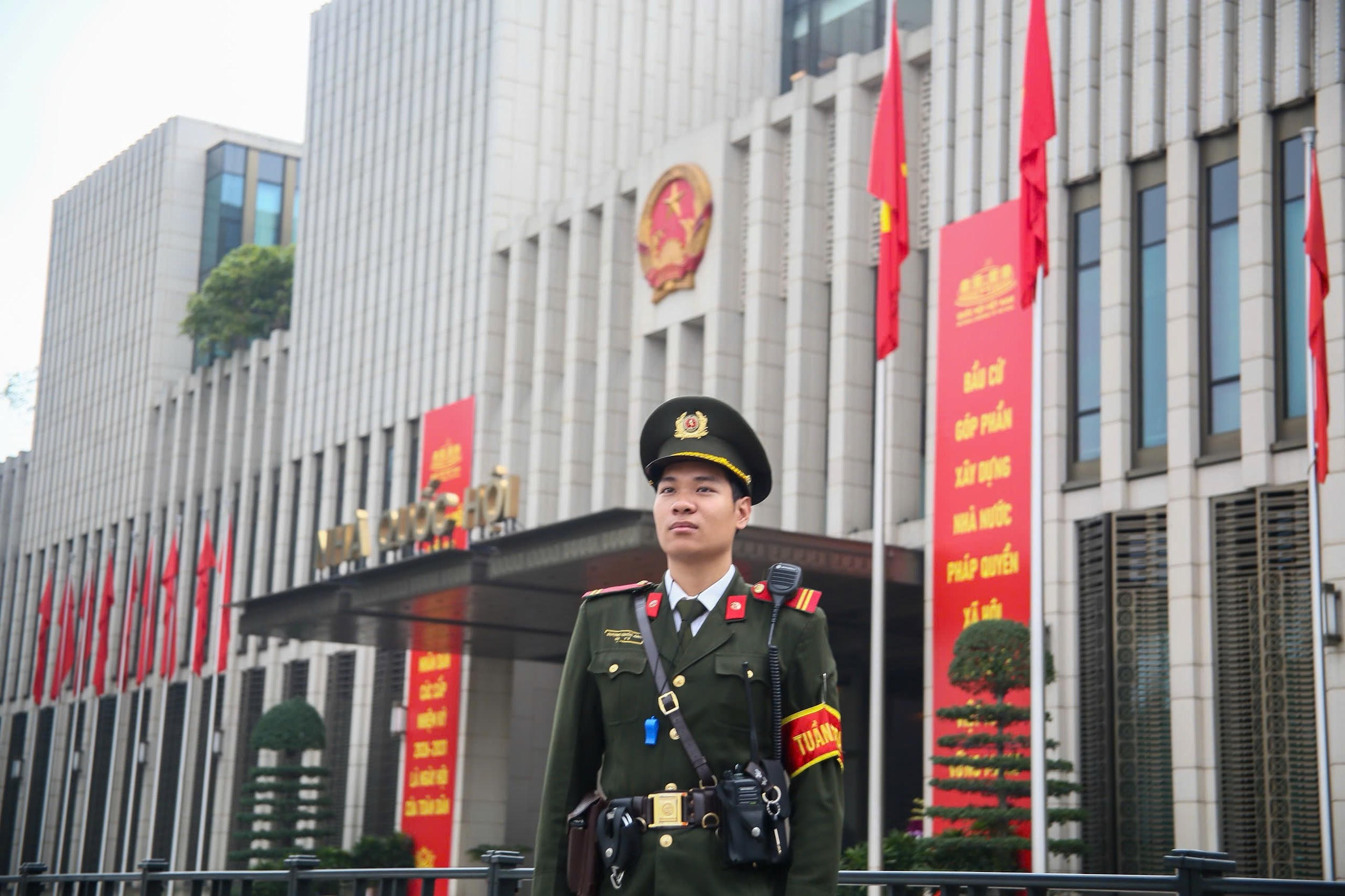 An ninh tại khu vực diễn ra Kỳ họp được các đơn vị triển khai nghiêm túc