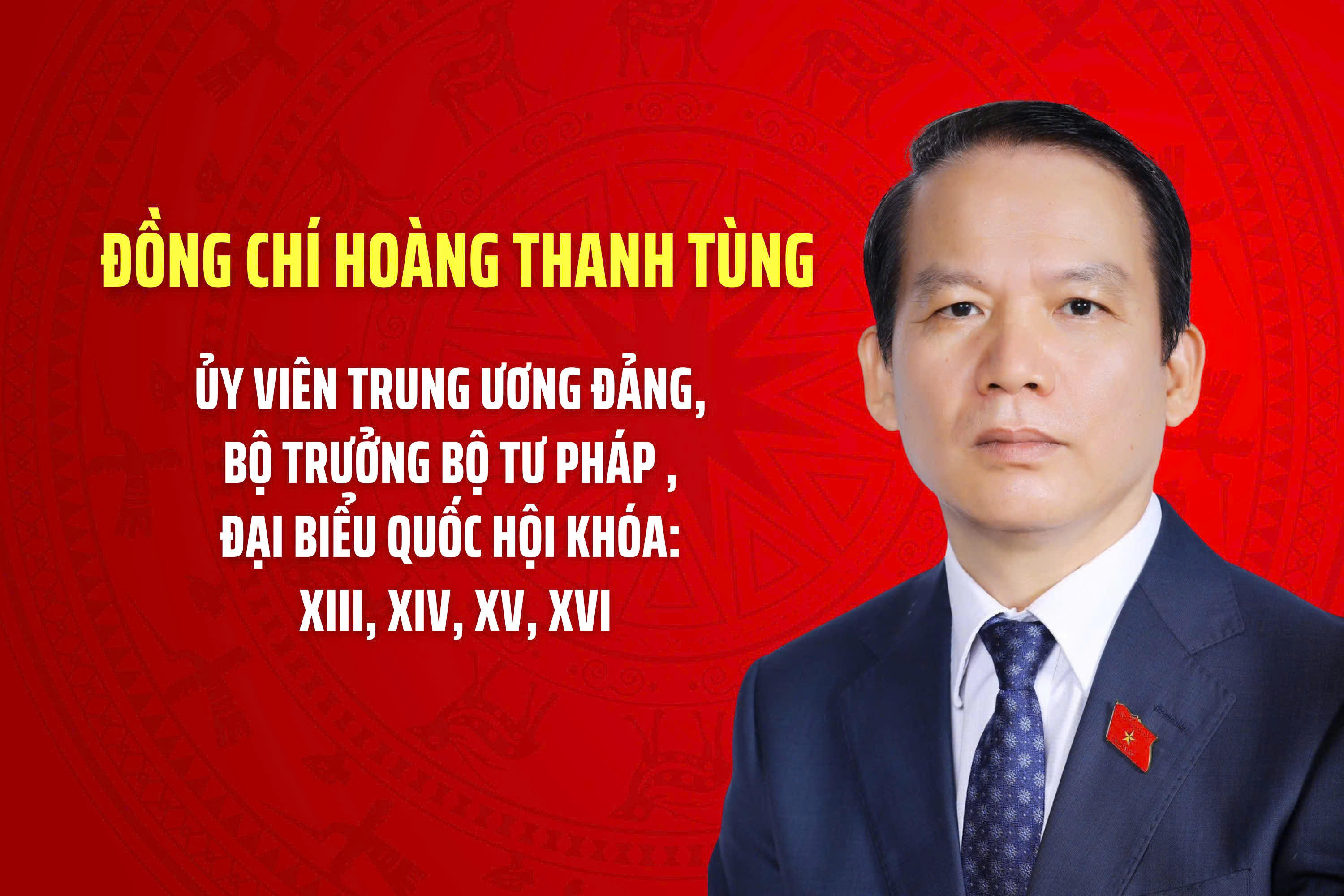 Đồng chí Hoàng Thanh Tùng, Ủy viên BCH Trung ương Đảng, Bộ trưởng Bộ Tư pháp