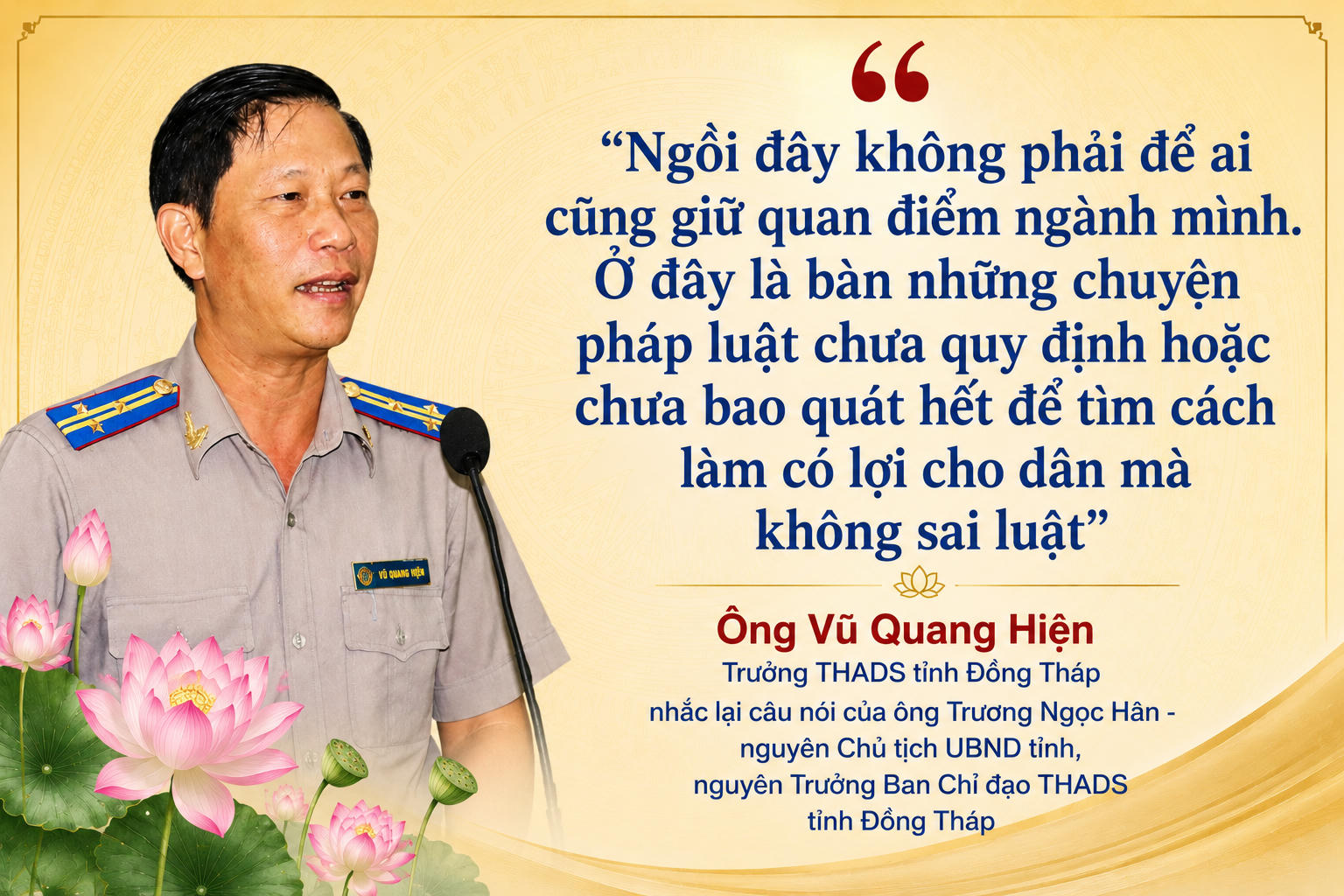 Chuyện nghề của Trưởng THADS Đồng Tháp Vũ Quang Hiện