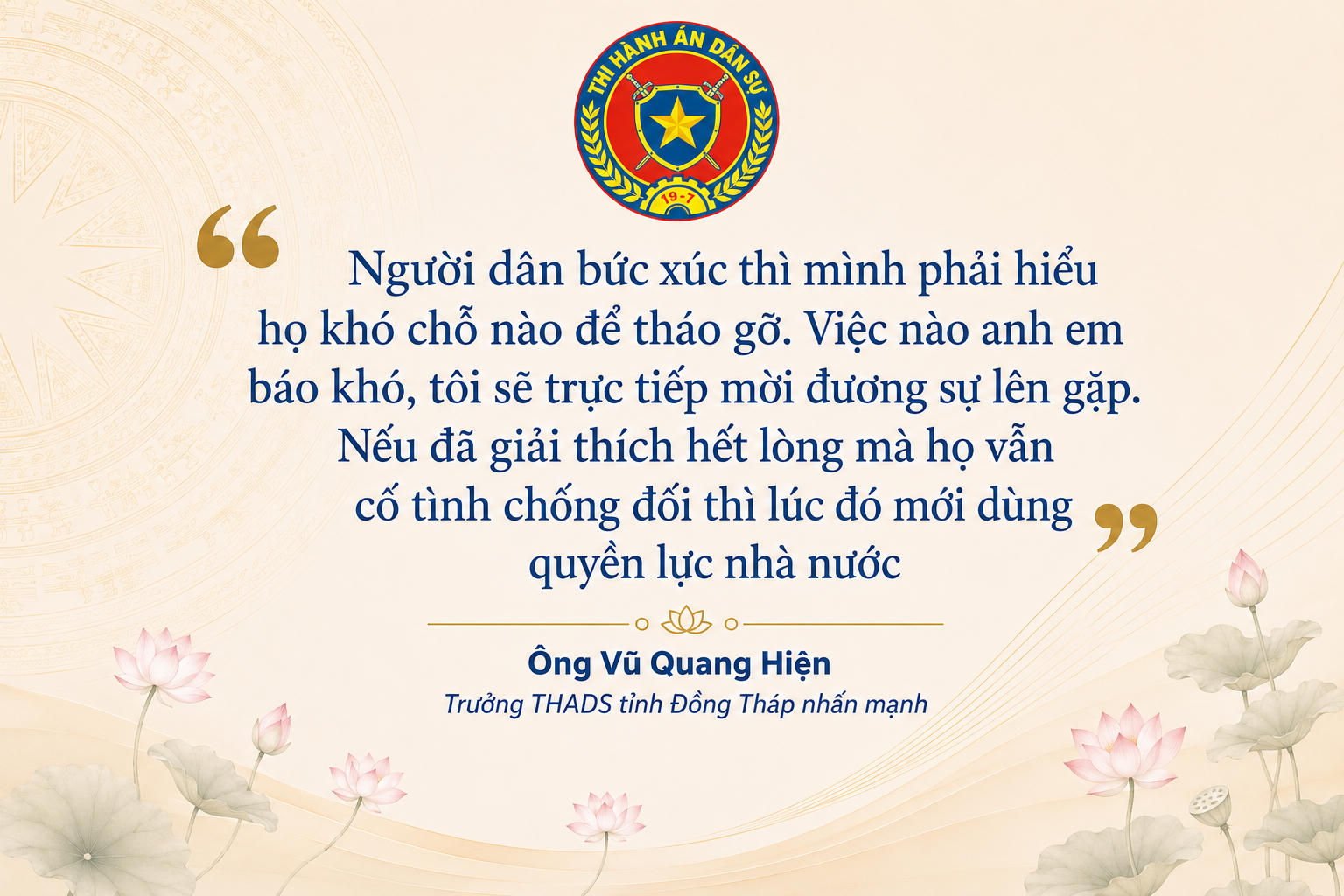 Chuyện nghề của Trưởng THADS Đồng Tháp Vũ Quang Hiện