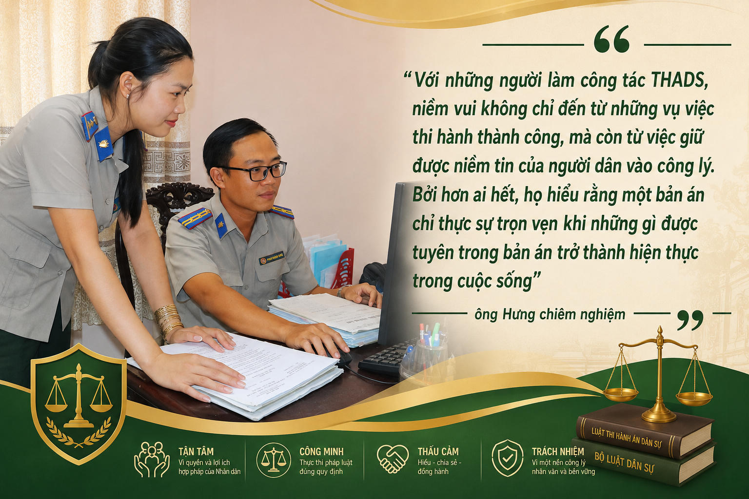 Chấp hành viên khởi kiện lấy lại tài sản bị tẩu tán và những câu chuyện nghề cảm động