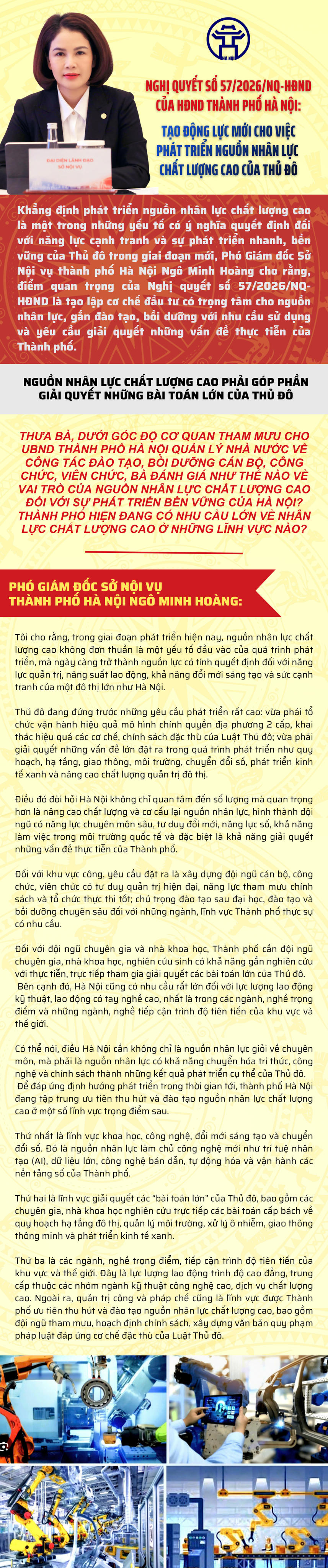 Nghị quyết số 57/2026/NQ-HĐND của HĐND thành phố Hà Nội: Tạo động lực mới cho việc phát triển nguồn nhân lực chất lượng cao của Thủ đô
