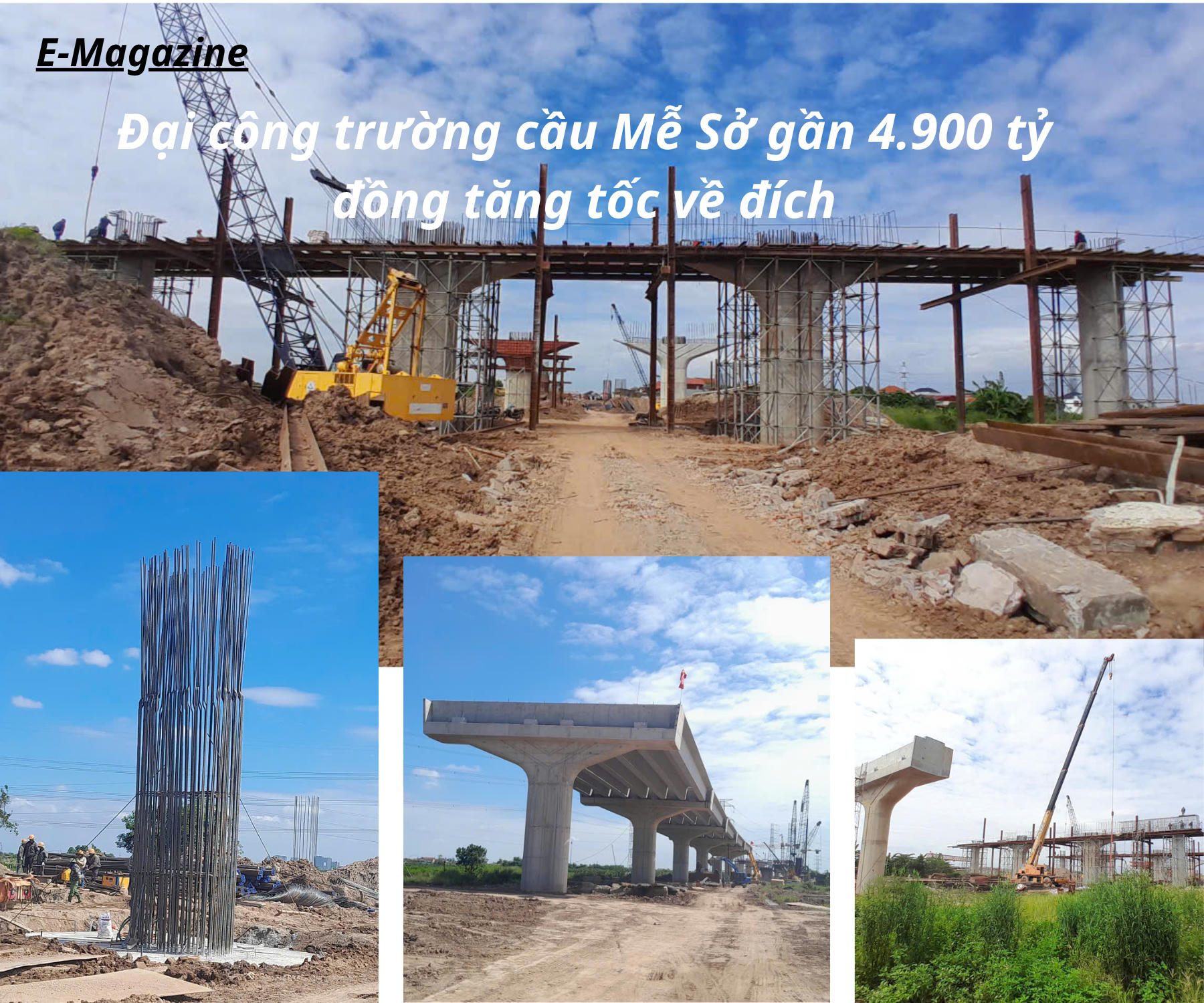 Đến tháng 8/2026, cầu Mễ Sở đã đạt 360/596 cọc khoan nhồi, 15 bệ trụ, hoàn thành 5 thân trụ và 13 dầm Super-T.