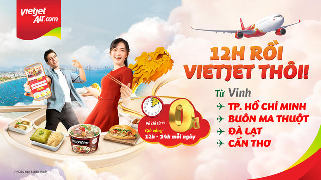 Bay cùng Vietjet đến Vinh: Đón mùa đoàn viên thuận tiện hơn, tận hưởng giá vé chỉ từ 0 đồng