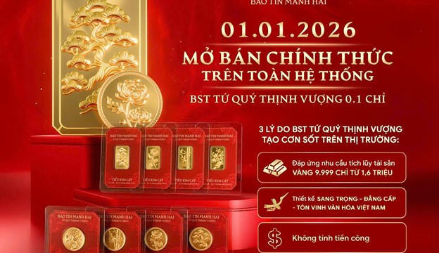 Rộn ràng sáng đầu năm: Dòng người xếp hàng chờ đón 'Tiểu kim cát' 0,1 chỉ - Tứ quý thịnh vượng tại Bảo Tín Mạnh Hải