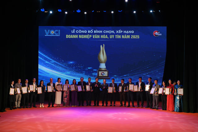 VCCI vinh danh ‘Doanh nghiệp Văn hóa, Uy tín năm 2025’