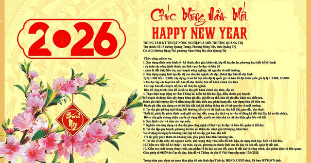 Trung tâm Kỹ thuật Nông nghiệp và Môi trường Quảng Trị chúc mừng năm mới 2026