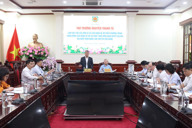 Chương trình hành động của Đảng ủy Bộ Tư pháp: Bảo đảm bám sát các quan điểm chỉ đạo của Nghị quyết Đại hội XIV Chương trình hành động của Đảng ủy Bộ Tư pháp: Bảo đảm bám sát các quan điểm chỉ đạo của Nghị quyết Đại hội XIV