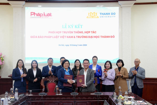 Lễ ký kết phối hợp truyền thông, hợp tác giữa Báo Pháp luật Việt Nam và Trường Đại học Thành Đô