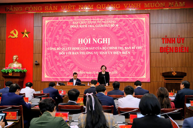 Đoàn kiểm tra, giám sát của Bộ Chính trị, Ban Bí thư làm việc tại tỉnh Điện Biên