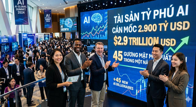 Tài sản tỷ phú AI cán mốc 2.900 tỷ USD, 45 gương mặt mới xuất hiện trong một năm
