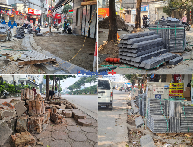 Vật liệu ngổn ngang phục vụ "điệp khúc" đào bới vỉa hè khiến người dân Thủ đô vô cùng ngán ngẩm