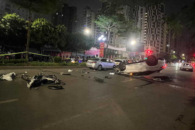 Công an Hà Nội thông tin nguyên nhân vụ tông xe liên hoàn trên phố Trung Kính
