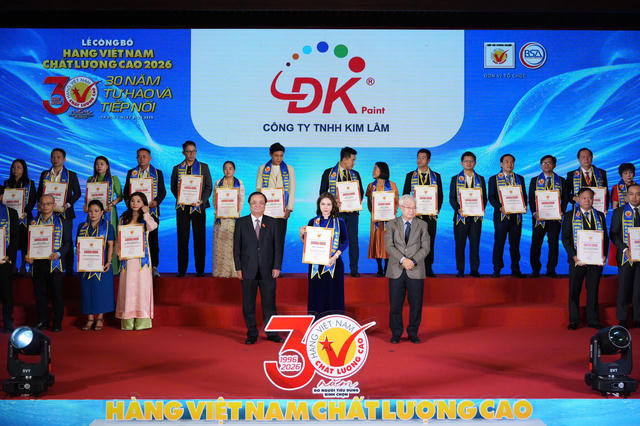 Sơn ĐK đạt chứng nhận ‘Hàng Việt Nam chất lượng cao 2026’ Sơn ĐK đạt chứng nhận ‘Hàng Việt Nam chất lượng cao 2026’