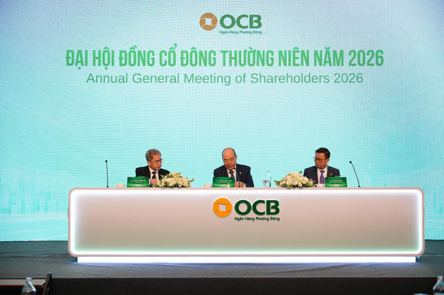 ĐHĐCĐ OCB: Mục tiêu lợi nhuận 2026 tăng 39% so với năm 2025, đạt 6.960 tỷ đồng