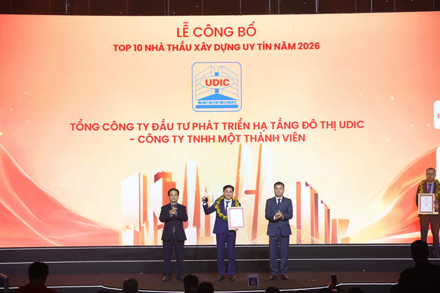 UDIC tiếp tục khẳng định vị thế tại bảng xếp hạng doanh nghiệp uy tín 2026