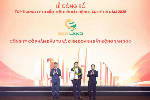 SGO Land lọt 'Top 5 Công ty Tư vấn và Môi giới Bất động sản Việt Nam năm 2026'