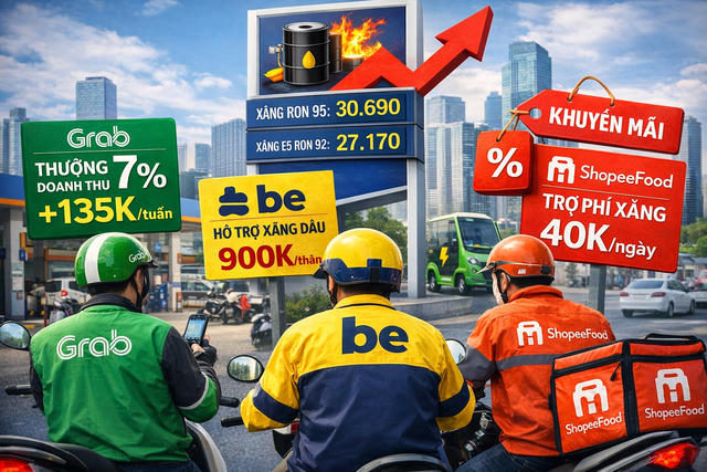 Các ứng dụng gọi xe Grab và Be đồng loạt điều chỉnh tăng cước phí và phí nền tảng