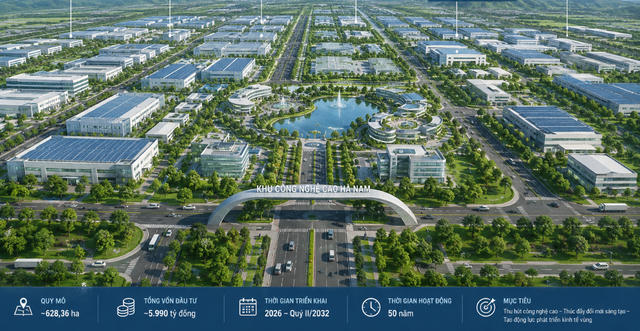 Ninh Bình có thêm 'Khu Công nghệ cao Hà Nam' quy mô gần 6.000 tỷ với diện tích lên tới hơn 628 ha
