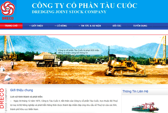 Công ty Tàu Cuốc bị xử phạt 92,5 triệu đồng do chậm công bố thông tin
