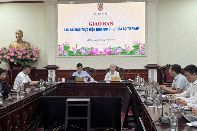 Giao ban Ban Chỉ đạo 57 của Bộ Tư pháp: Xác định rõ nhiệm vụ trọng tâm cần tập trung giải quyết