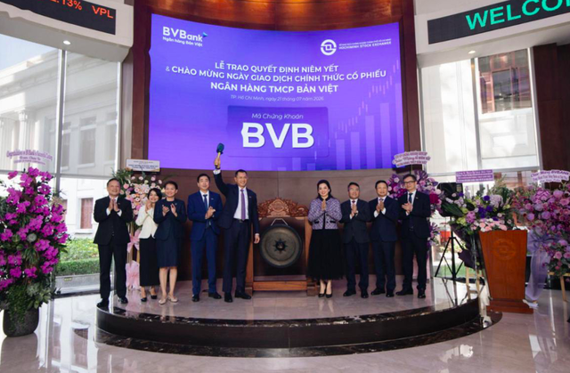 BVBank chính thức niêm yết cổ phiếu BVB trên sàn HoSE, mở ra chu kỳ tăng trưởng mới BVBank chính thức niêm yết cổ phiếu BVB trên sàn HoSE, mở ra chu kỳ tăng trưởng mới