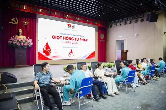 Chương trình “Giọt hồng Tư pháp” năm 2026: Lan tỏa tinh thần nhân ái, sẻ chia vì cộng đồng