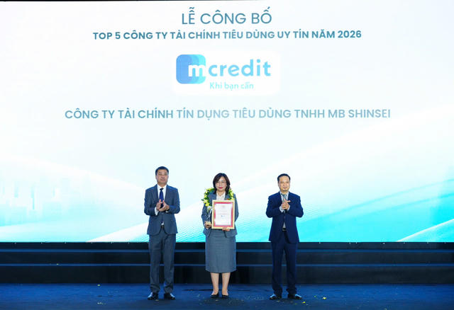 Mcredit ghi danh Top 5 Công ty tài chính tiêu dùng uy tín năm 2026 Mcredit ghi danh Top 5 Công ty tài chính tiêu dùng uy tín năm 2026