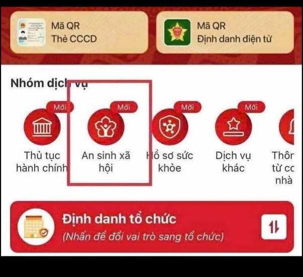 Hướng dẫn người dân tích hợp tài khoản thanh toán, chọn tài khoản nhận an sinh xã hội trên VNeID