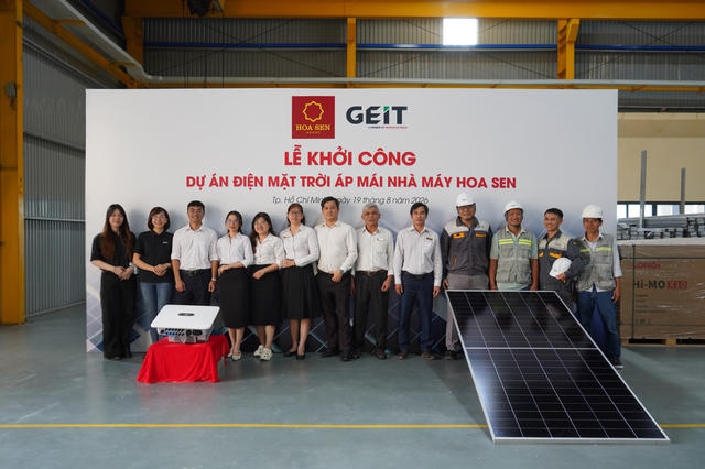 GEIT khởi công dự án điện mặt trời mái nhà thứ 10 cùng Tập đoàn Hoa Sen