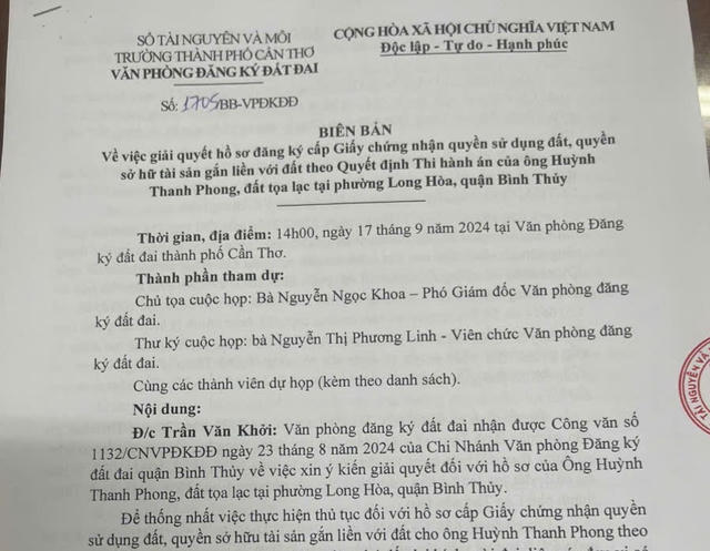 Diễn biến vụ “1 khu đất, 2 bản án, 3 đương sự”: Liên ngành TP Cần Thơ họp bàn hướng giải quyết