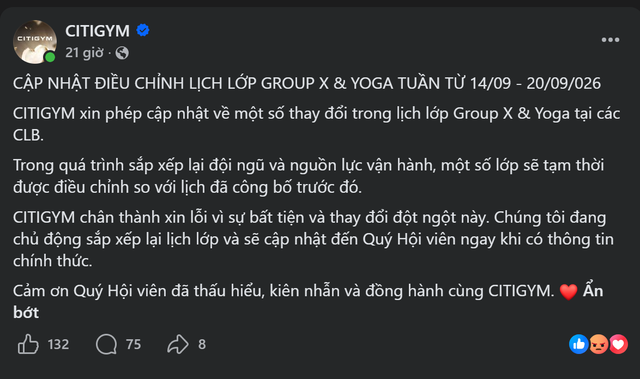 Cắt giảm hàng loạt tiện ích và nợ bảo hiểm hơn 6 tỷ đồng, chuỗi phòng tập CITYGYM lao đao Cắt giảm hàng loạt tiện ích và nợ bảo hiểm hơn 6 tỷ đồng, chuỗi phòng tập CITYGYM lao đao