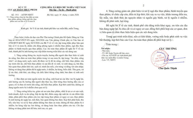 Cục An toàn thực phẩm đề nghị tăng cường bảo đảm an toàn thực phẩm sau bão, lũ Cục An toàn thực phẩm đề nghị tăng cường bảo đảm an toàn thực phẩm sau bão, lũ