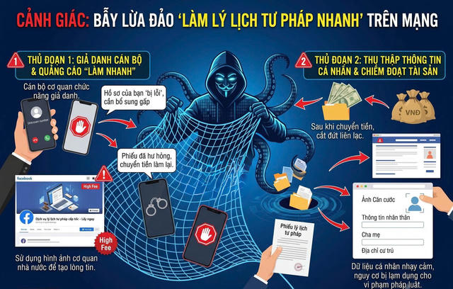 Công an Hà Nội cảnh báo chiêu trò lừa đảo làm phiếu lý lịch tư pháp online 