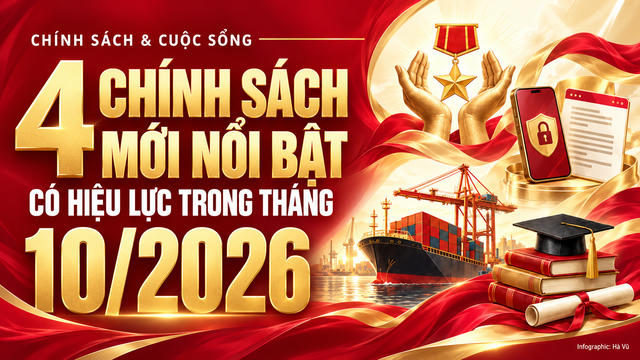 4 chính sách mới có hiệu lực trong tháng 10/2026