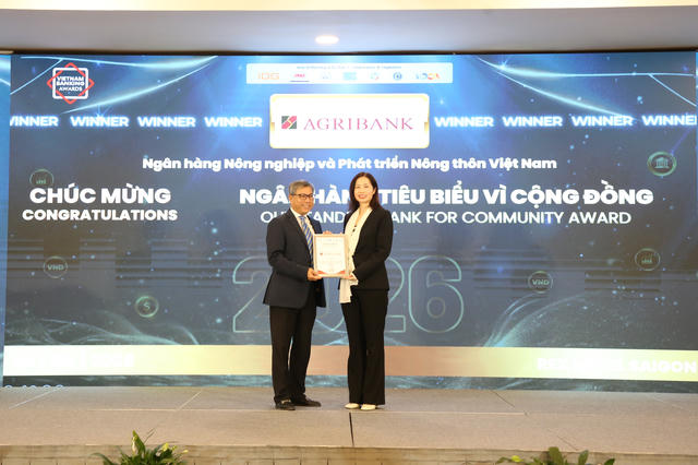 Agribank được vinh danh 3 giải thưởng Ngân hàng Việt Nam tiêu biểu 2026