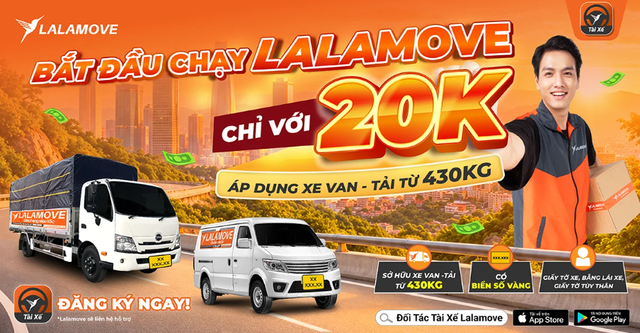 Lalamove giảm 80% phí ký quỹ cho tài xế trước mùa cao điểm cuối năm