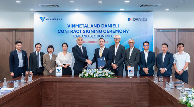 VinMetal hợp tác với Danieli sản xuất thép ray đường sắt cao tốc và đô thị tại Việt Nam