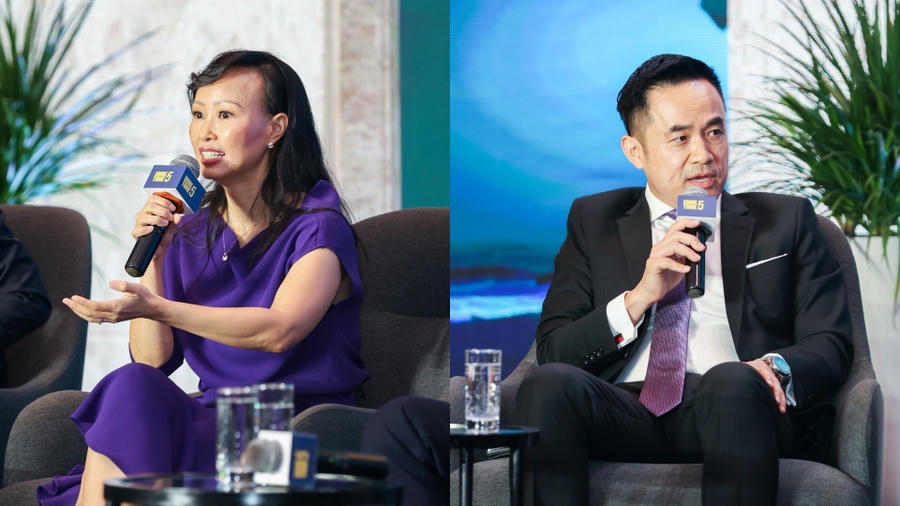 Shark Thái Vân Linh và Shark Louis Nguyễn.