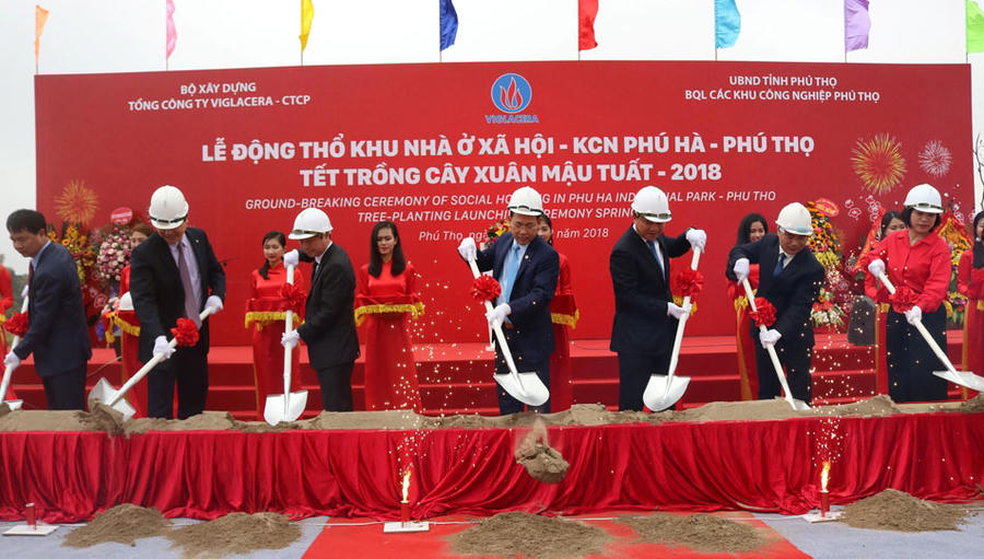 Lễ động thổ khu nhà ở xã hội tại KCN Phú Hà của tổng công ty Viglacera