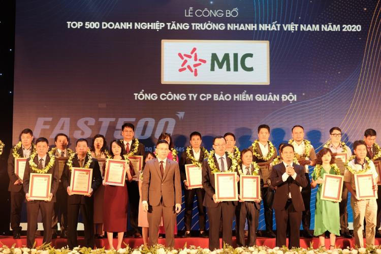 MIC nhận chứng nhận top doanh nghiệp tăng trưởng nhanh nhất 2020