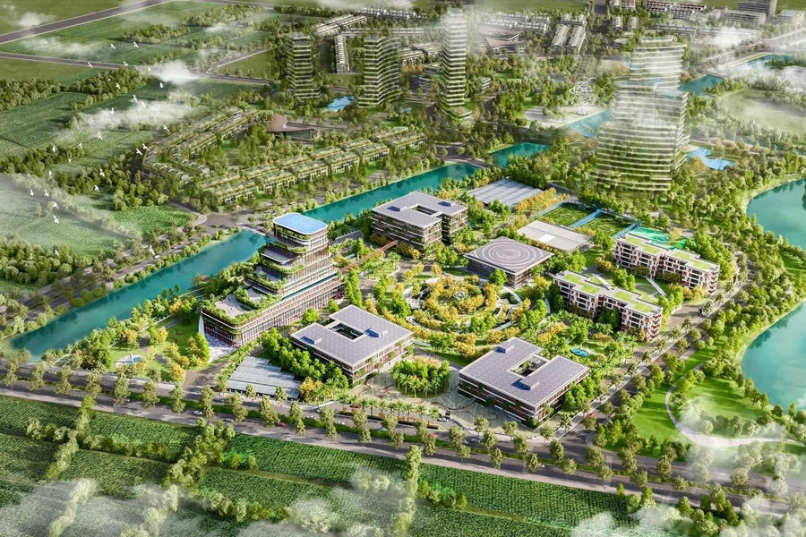 Phối cảnh dự án Tổ hợp giáo dục (Đại học, cao đẳng, đào tạo nghề, trung học phổ thông, trung học cơ sở, tiểu học).