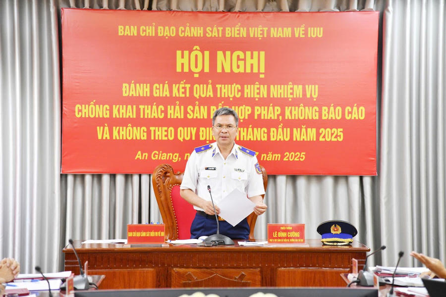 Thiếu tướng Lê Đình Cường, Phó Tư lệnh - Tham mưu trưởng, Trưởng Ban chỉ đạo Cảnh sát biển Việt Nam về IUU chủ trì Hội nghị