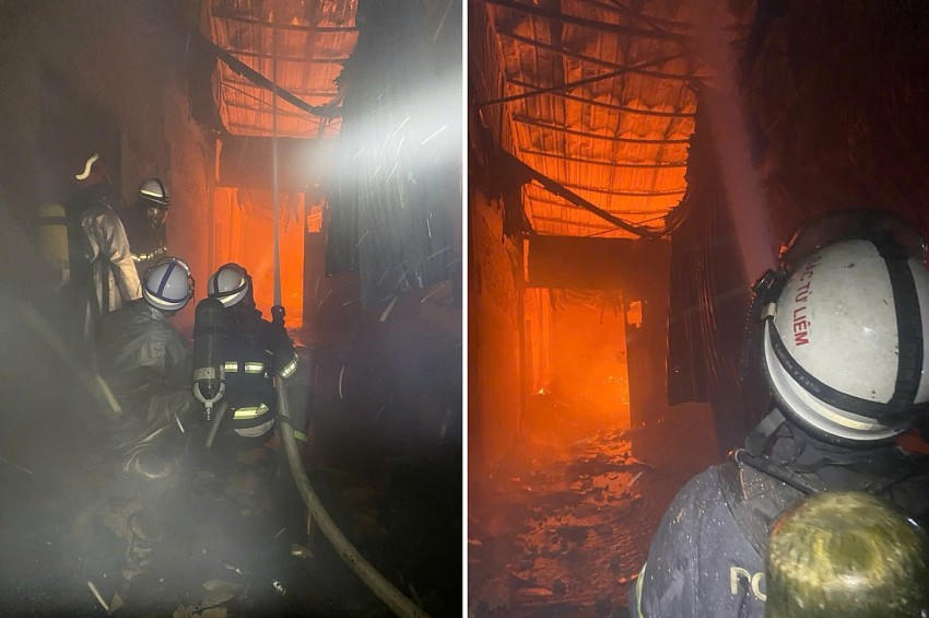 Ngọn lửa bùng phát tại xưởng gỗ.